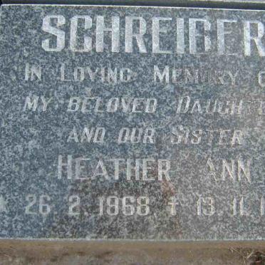 SCHREIBER Heather Ann 1968-1989