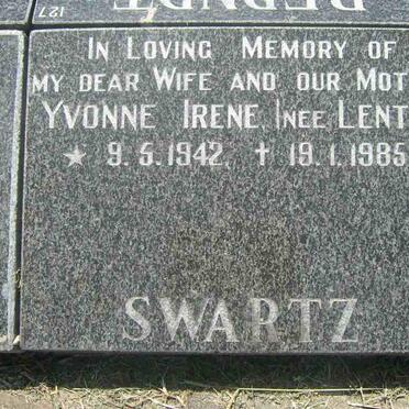 SWARTZ Yvonne Irene nee LENTZ 1942-1985