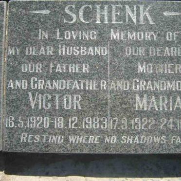 SCHENK Victor 1920-1983 &amp; Maria 1923-1985