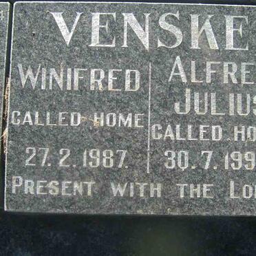 VENSKE  Alfred Julius -1993 &amp; Winifred -1987
