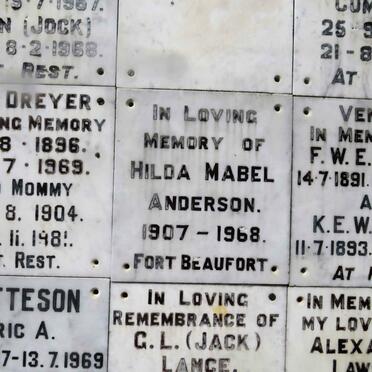 ANDERSON Hilda Mabel 1907-1968