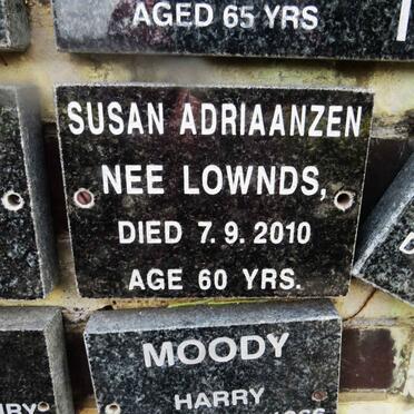 ADRIAANZEN Susan nee LOWNDS -2010