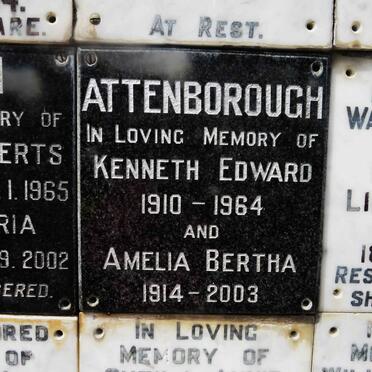 ATTENBOROUGH Kenneth Edward 1910-1964 &amp; Amelia Bertha 1914-2003