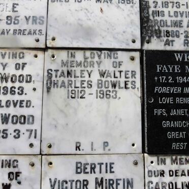 BOWLES Stanley Walter Charles 1912-1963