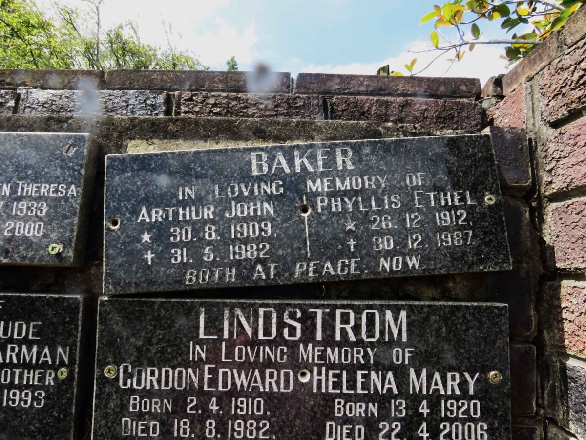 BAKER Arthur John 1909-1982 &amp; Phyllis Ethel 1912-1987