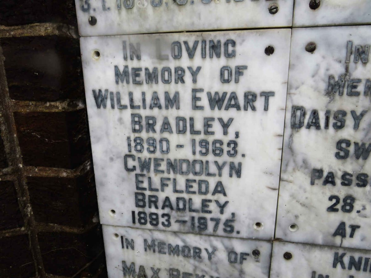 BRADLEY William Ewart 1890-1963 &amp; Gwendolyn Elfleda 1893-1975