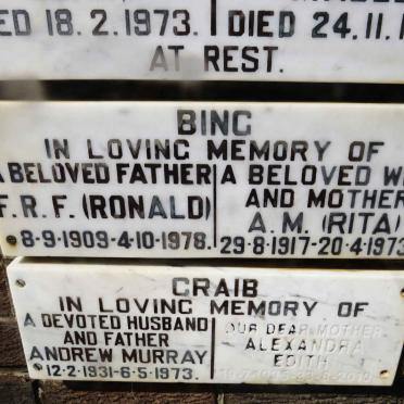 BING F.R.F. 1909-1978 &amp; A.M. 1917-1973