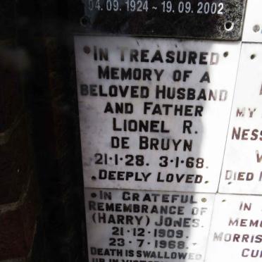 BRUYN Lionel R., de 1928-1968