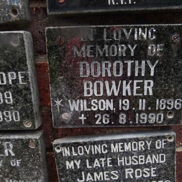 BOWKER Dorothy nee WILSON 1896-1990