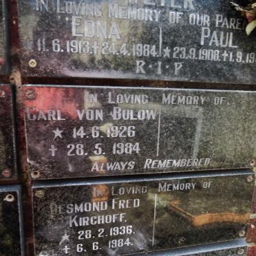 BULOW Carl, von 1926-1984