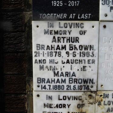 BROWN Arthur, BRAHAM - 1878-1965 &amp; Maria 1880-1974 :: JAMES Marion
