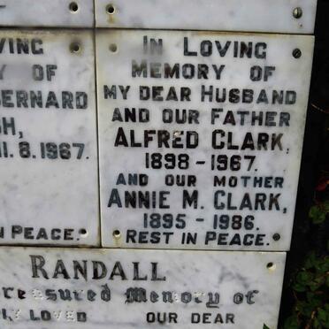 CLARK Alfred 1898-1967 &amp; Annie M. 1895-1986