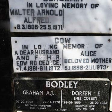 COW Edward George 1891-1972 &amp; Alice 1898-1973