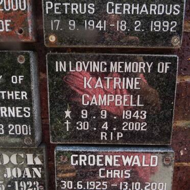 CAMPBELL Katrine 1943-2002