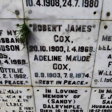 COX Robert James 1900-1968 &amp; Adeline Maude 1903-1974