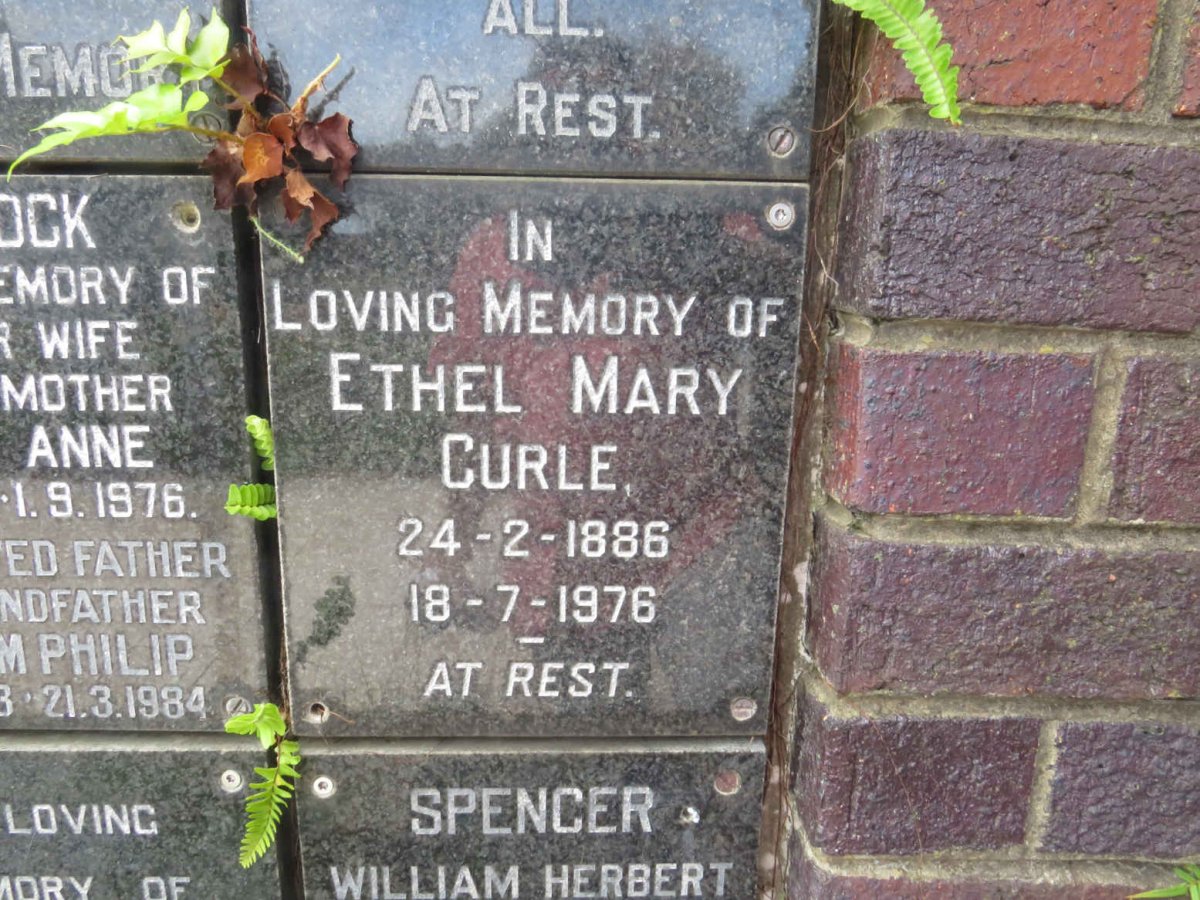 CURLE Ethel Mary 1886-1976