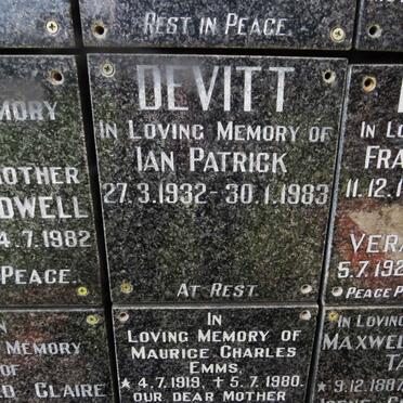DEVITT Ian Patrick 1932-1983