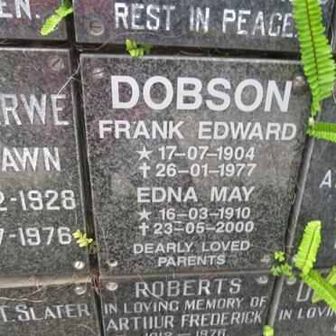 DOBSON Frank Edward 1904-1977 &amp; Edna May 1910-2000