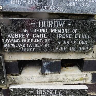 DUROW Aubrey Carl &amp; Irene Ethel 1913-1992