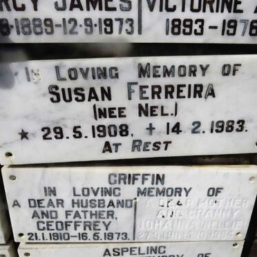 FERREIRA Susan nee NEL 1908-1983