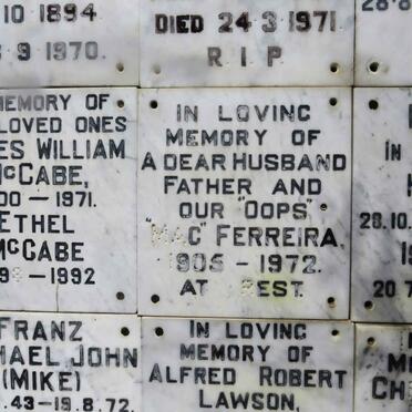 FERREIRA Mac 1905-1972