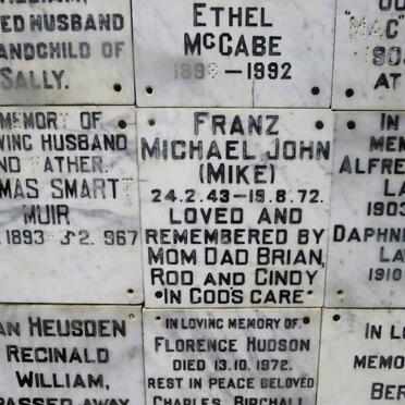 FRANZ Michael John 1943-1972