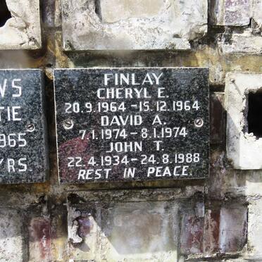 FINLAY John T. 1934-1988 :: FINLAY Cheryl E. 1964-1964 :: FINLAY David A. 1974-1974