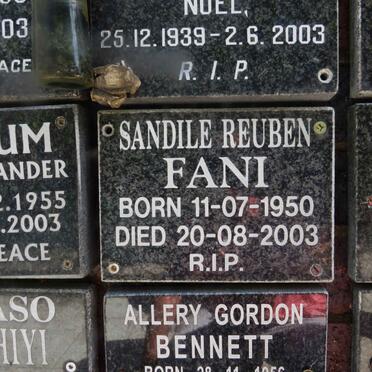 FANI Sandile Reuben 1950-2003