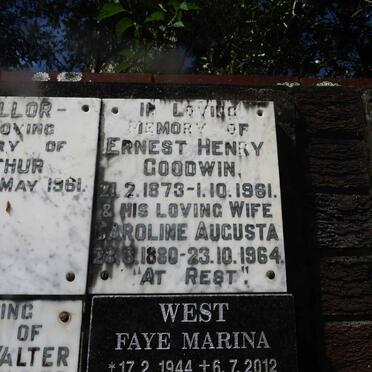 GOODWIN Ernest Henry 1873-1961 &amp; Caroline Augusta 1880-1964