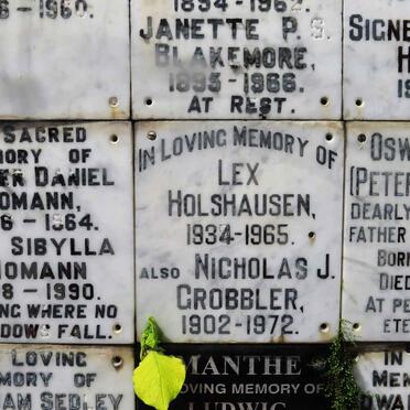 GROBBLER Nicholas J. 1902-1972 :: HOLSHAUSEN Lex 1934-1965