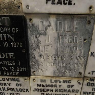 GADLE W.J. Joe 1904-1970 &amp; Freda Hilda 1906-1990