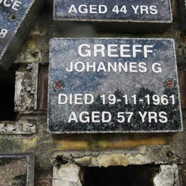 GREEFF Johannes G. -1961