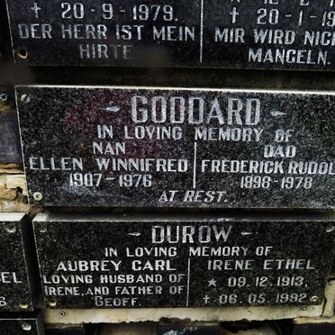 GODDARD Frederick Rudolph 1898-1978 &amp; Ellen Winnifred 1907-1976