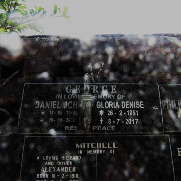 GEORGE Daniel Joh? 1949-2005 &amp; Gloria Denise 1951-2017