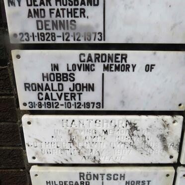 GARDNER Hobbs Ronald John Calvert 1912-1973