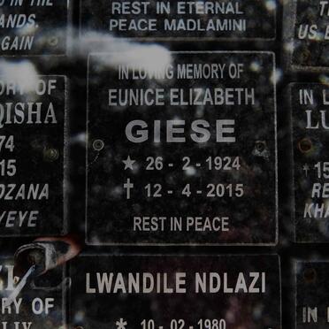 GIESE Eunice Elizabeth 1924-2015