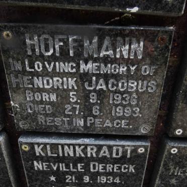 HOFFMANN Hendrik Jacobus 1936-1993