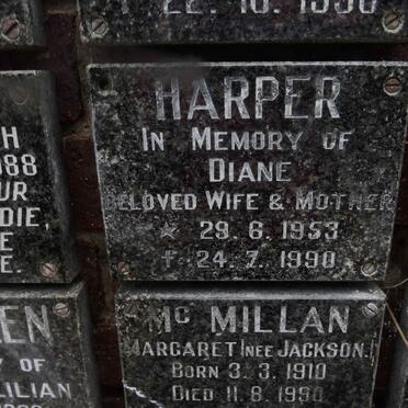 HARPER Diane 1953-1990