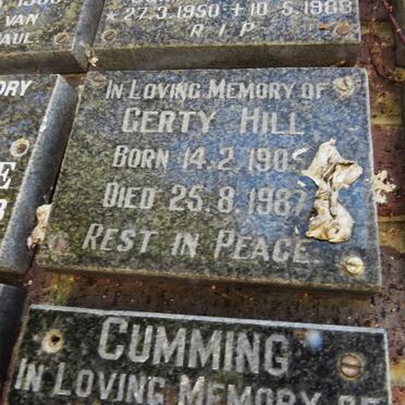 HILL Gerty 1905-1987