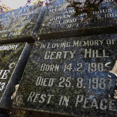 HILL Gerty 1905-1987