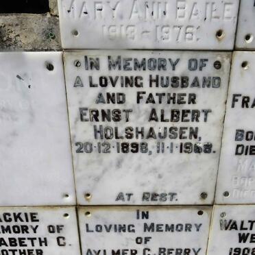 HOLSHAUSEN Ernst Albert 1898-1968