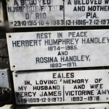 HANDLEY Herbert Humphrey 1874-1965 :: HANDLEY Rosina 1893-1971