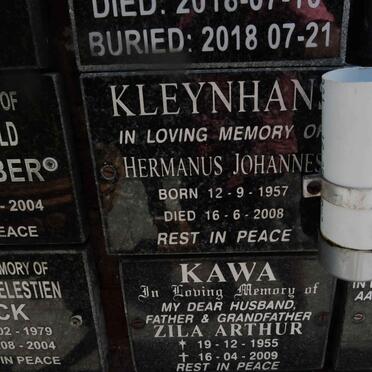 KLEYNHANS Hermanus Johannes 1957-2008