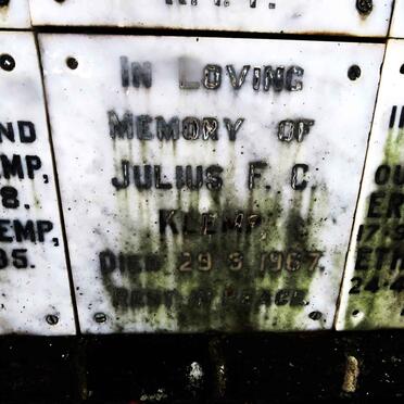 KLEMP Julius F.C. -1967