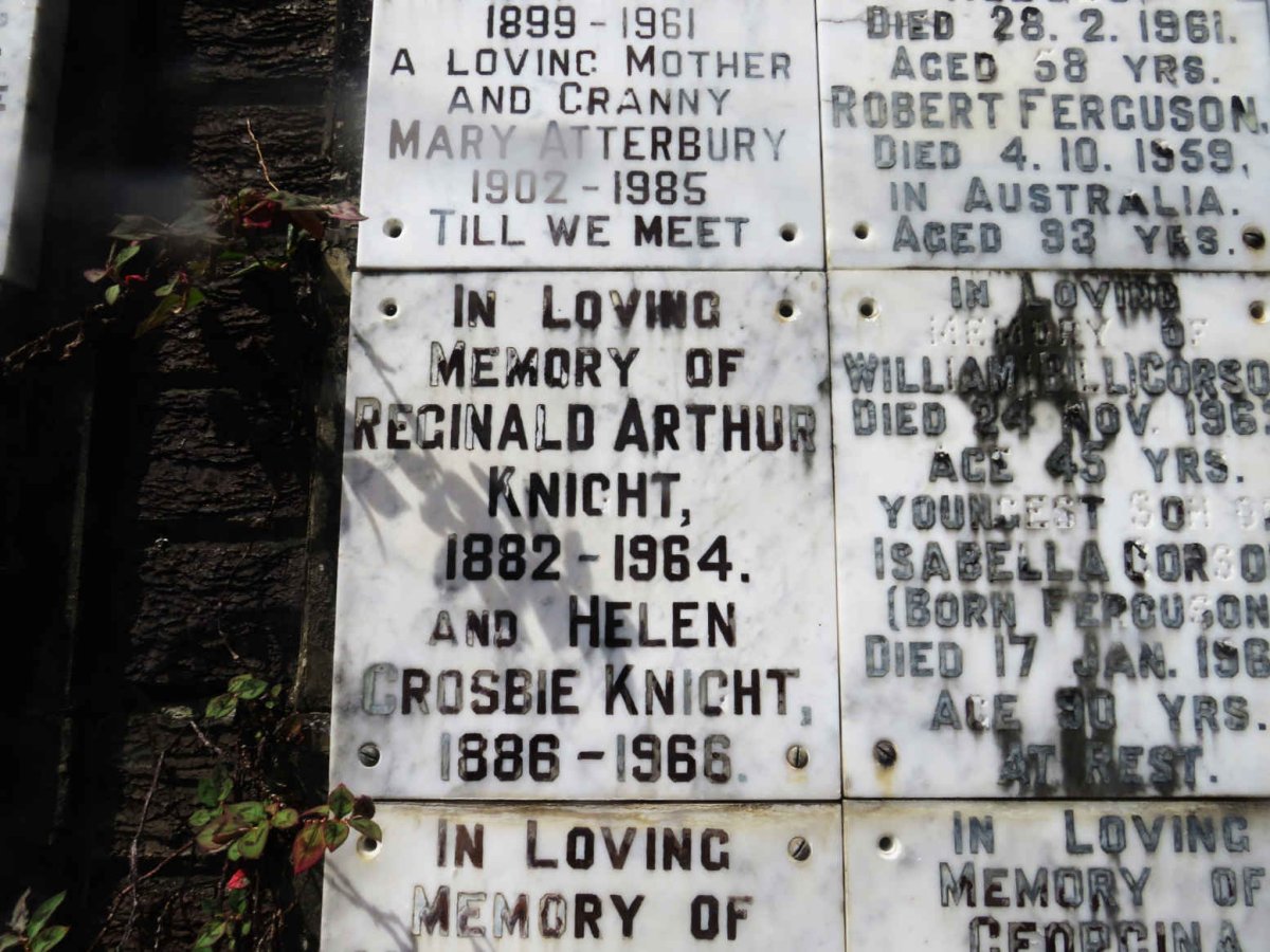 KNIGHT Reginald Arthur 1882-1964 &amp; Helen Crosbie 1886-1966