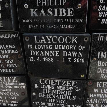 LAYCOCK Deanne Dawn 1938-2010