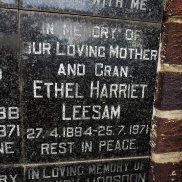LEESAM Ethel Harriet 1884-1971