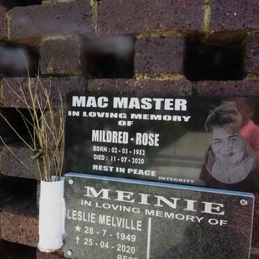 MACMASTER Mildred Rose 1952-2020