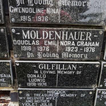 MOLDENHAUER Douglas Emil 1916-1976 &amp; Nora Graham 1923-1976