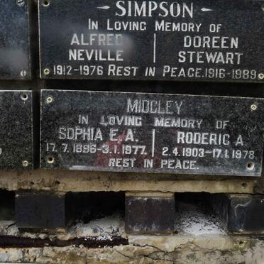 MIDGLEY Roderic A. 1903-1978 &amp; Sophia E.A. 1896-1977